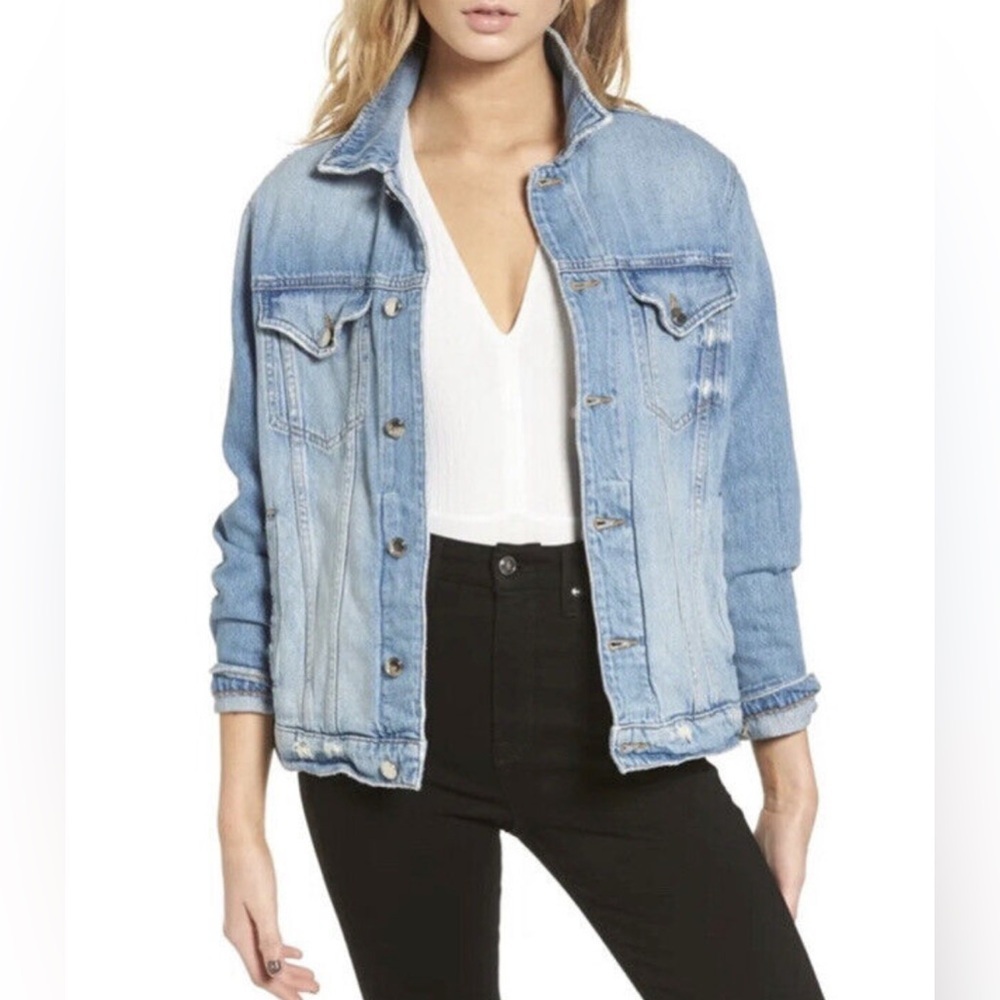 Good American Classic Blue Denim Jacket.  Size 0/1